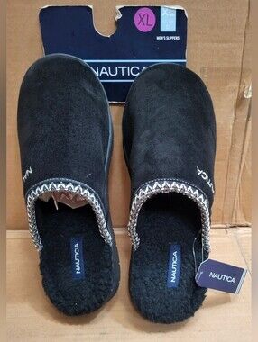 Nsutica Black Slip-On Slippers Men Size 13 (XL) NEW
